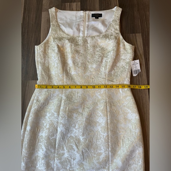 NWT TAHARI Arthur S Levine Champagne & Gold Formal Dress SZ 8 - Picture 8 of 13